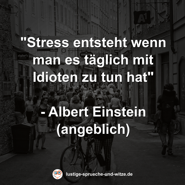 "Stress entsteht wenn man es täglich mit Idioten zu tun hat"  - Albert Einstein (angeblich)
